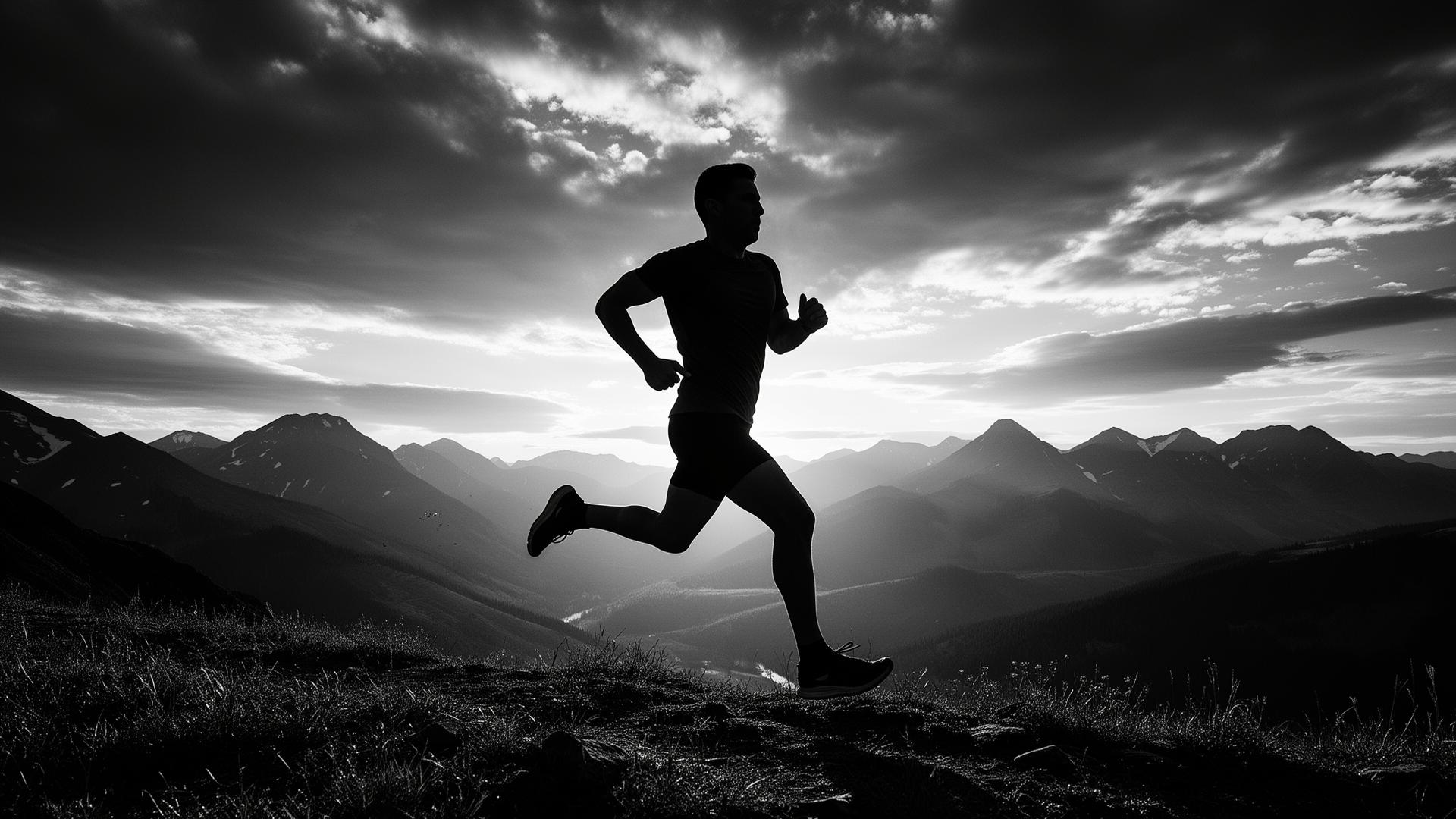 Athlete training at sunrise in the Colorado mountains